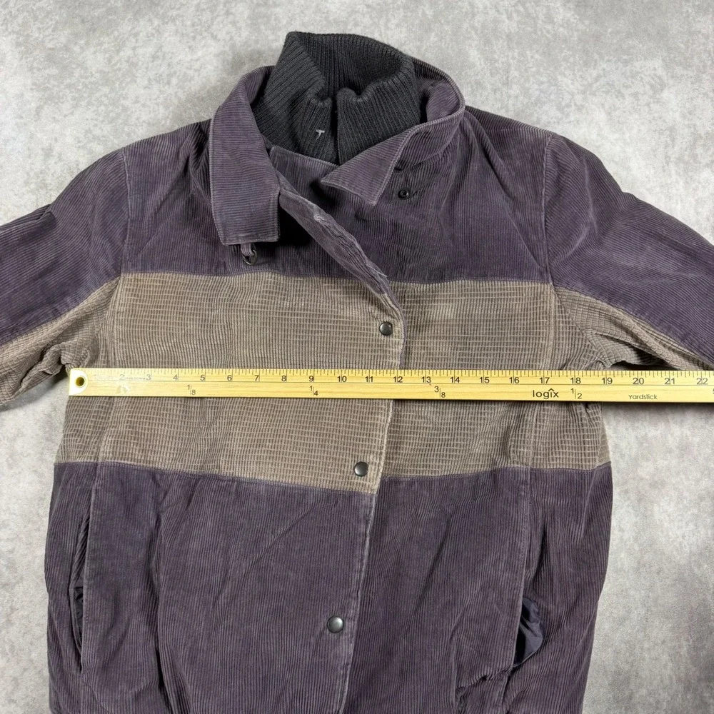 David Benjamin Vintage Corduroy Bomber Jacket Men M Purple Plaid Lined 80s Retro